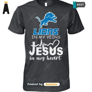 [NEW ARRIVAL] Lions In My Veins Jesus In My Heart Trending Collection T-Shirt, Long Sleeve, SweatShirt, Polo, Hoodie