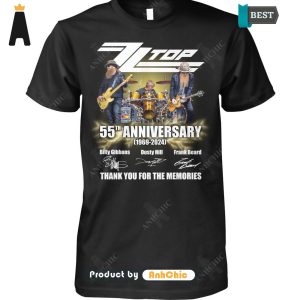 HOT TREND ZZ TOP 55TH ANNIVERSARY 1969-2024 THANK YOU FOR THE MEMORIES Fusion Fashion T-Shirt