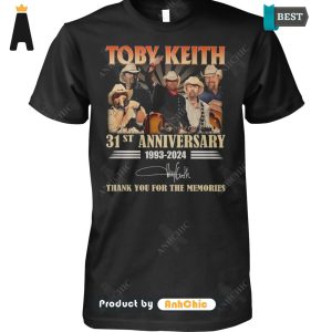 [TRENDY] Toby Keith 31st Anniversary 1993-2024 Thank You For The Memories Urban Streetwear Hoodie