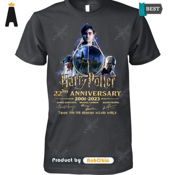 [AVAILABLE] Harry Potter 22nd Anniversary 2001-2023 Thank You Bringing Wizard World Luxury Comfort T-Shirt