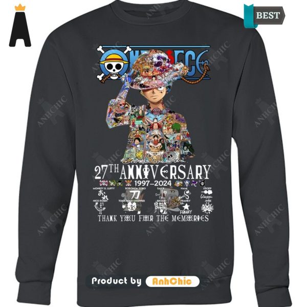 AVAILABLE One Piecem Luffy 27th Anniversary Thank You For The Memories Street Style Elegance T-Shirt, Long Sleeve, SweatShirt, Polo, Hoodie