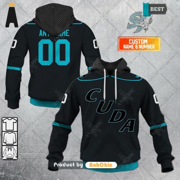 AVAILABLE Personalized AHL San Jose Barracuda Color jersey Style  Fusion Fashion 3D Hoodie