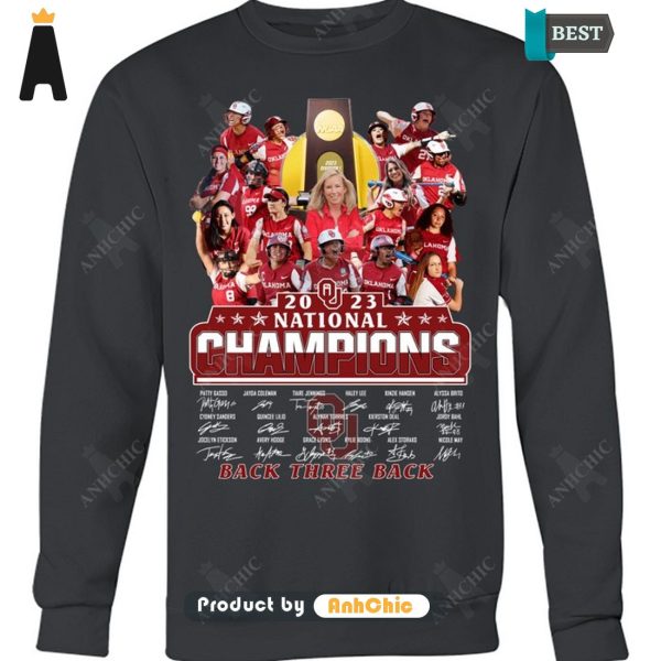 AVAILABLE Sooners National Champions 2023 Back Three Back Street Style Fusion T-Shirt