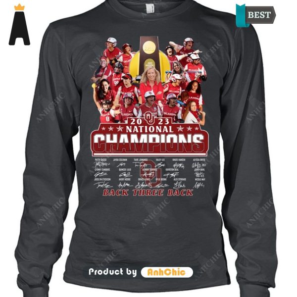 AVAILABLE Sooners National Champions 2023 Back Three Back Street Style Fusion T-Shirt