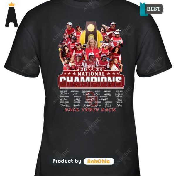 AVAILABLE Sooners National Champions 2023 Back Three Back Street Style Fusion T-Shirt