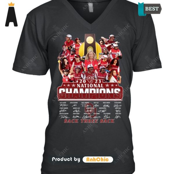 AVAILABLE Sooners National Champions 2023 Back Three Back Street Style Fusion T-Shirt