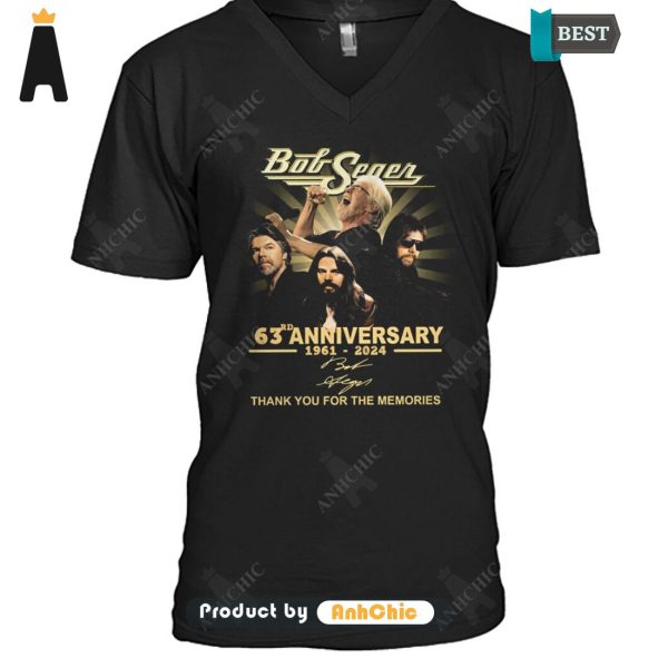 BEST-SELLING Bob Seger 63rd Anniversary 1961-2024 Thank You For The Memories All over Printed Hoodie