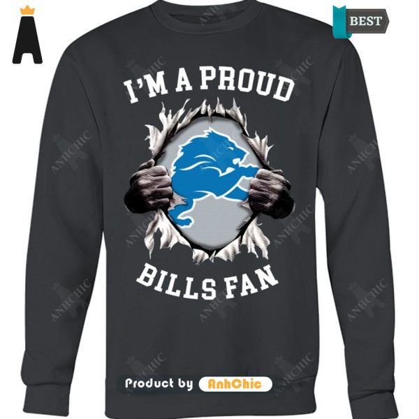 BEST-SELLING Detroit Lions I’m A Pround Bills Fan Hot Summer T-Shirt, Long Sleeve, SweatShirt, Polo, Hoodie