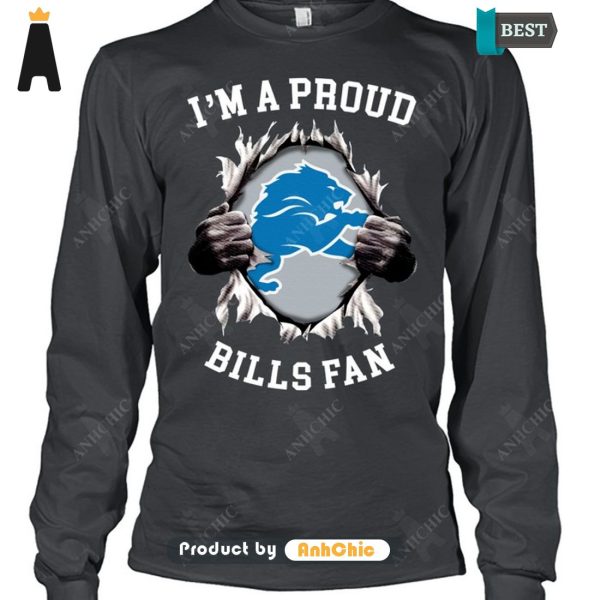 BEST-SELLING Detroit Lions I’m A Pround Bills Fan Hot Summer T-Shirt, Long Sleeve, SweatShirt, Polo, Hoodie