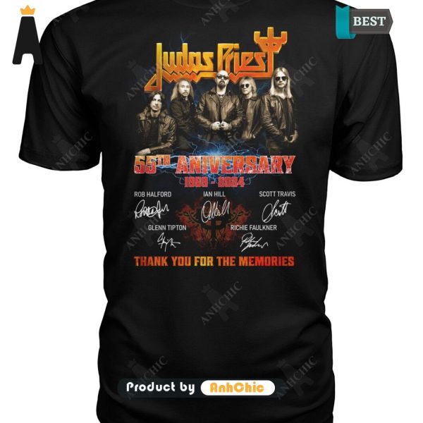 BEST-SELLING Judas Priest 55th Anniversary 1969-2024 Thank You For The Memories POD Design T-Shirt