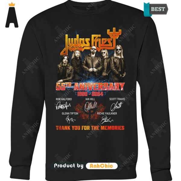 BEST-SELLING Judas Priest 55th Anniversary 1969-2024 Thank You For The Memories POD Design T-Shirt