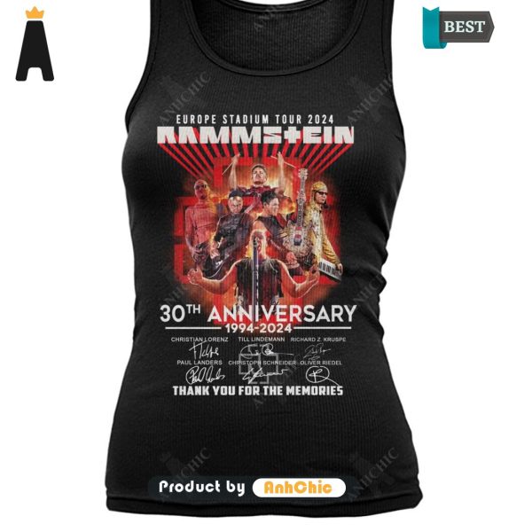 BEST-SELLING Rammstein Europe Stadium Tour 2024 30th Anniversary 1994-2024 Thank You For The Memories Hot Summer T-Shirt