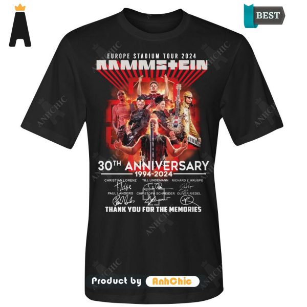 BEST-SELLING Rammstein Europe Stadium Tour 2024 30th Anniversary 1994-2024 Thank You For The Memories Hot Summer T-Shirt