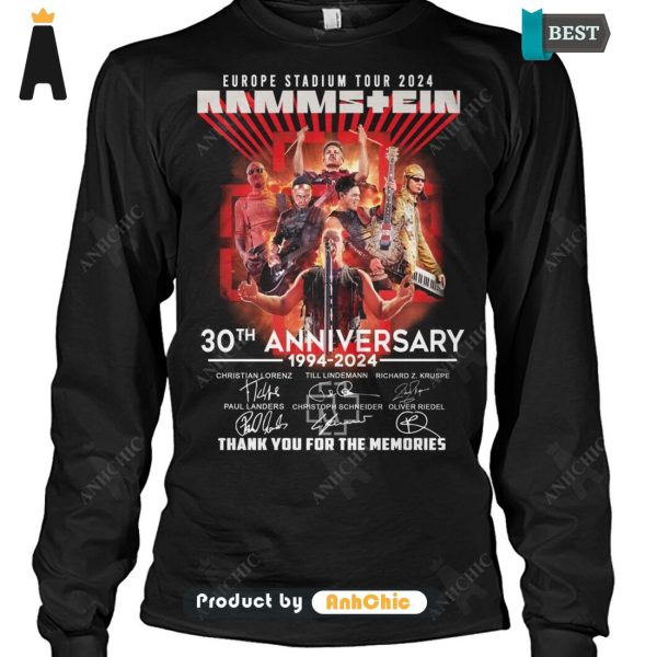 BEST-SELLING Rammstein Europe Stadium Tour 2024 30th Anniversary 1994-2024 Thank You For The Memories Hot Summer T-Shirt