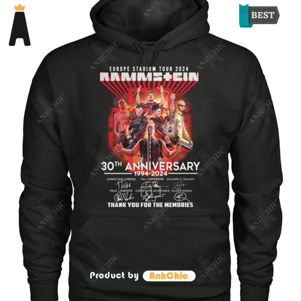 BEST-SELLING Rammstein Europe Stadium Tour 2024 30th Anniversary 1994-2024 Thank You For The Memories Hot Summer T-Shirt