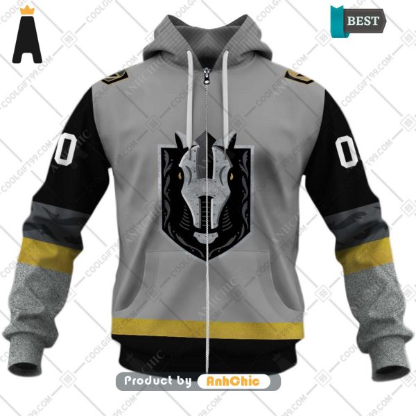 [HIGH-END] Personalized AHL Henderson Silver Knights Color jersey Style  All over Printed 3D Hoodie