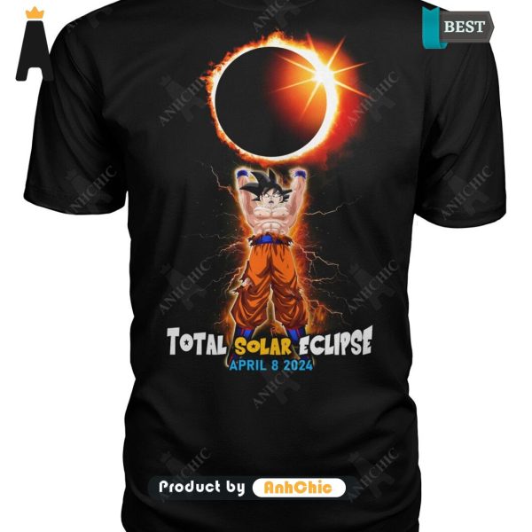 HOT Dragon Ball Songuku Total Solar Eclipse April 8 2024 All over Printed T-Shirt, Hoodie, Polo, SweatShirt