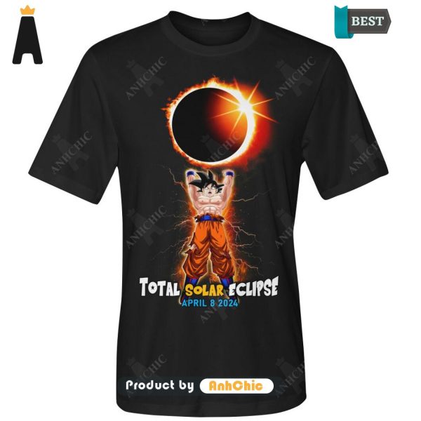 HOT Dragon Ball Songuku Total Solar Eclipse April 8 2024 All over Printed T-Shirt, Hoodie, Polo, SweatShirt