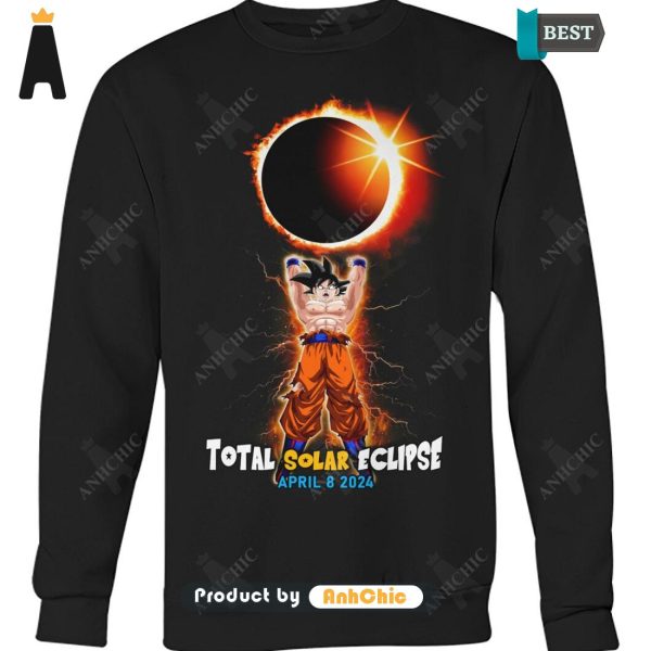 HOT Dragon Ball Songuku Total Solar Eclipse April 8 2024 All over Printed T-Shirt, Hoodie, Polo, SweatShirt