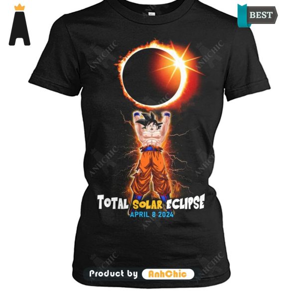 HOT Dragon Ball Songuku Total Solar Eclipse April 8 2024 All over Printed T-Shirt, Hoodie, Polo, SweatShirt