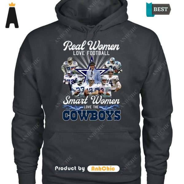 HOT FASHION Real Women Love Football Smart Women Love The COWBOYS Hot Summer T-Shirt