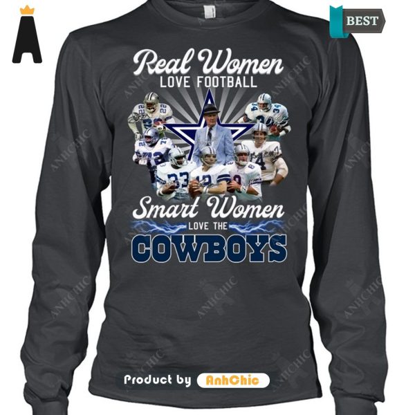 HOT FASHION Real Women Love Football Smart Women Love The COWBOYS Hot Summer T-Shirt