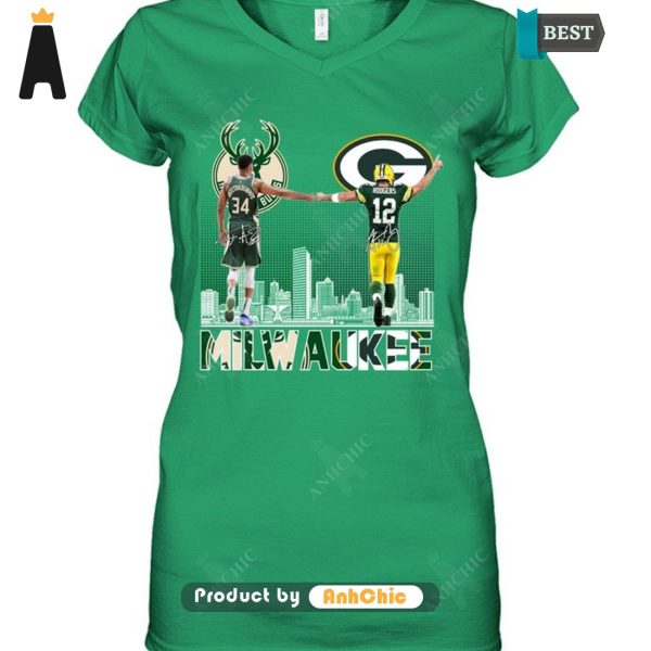 HOT Milwaukee Bucks Vs Green Bay Packers All over Printed T-Shirt