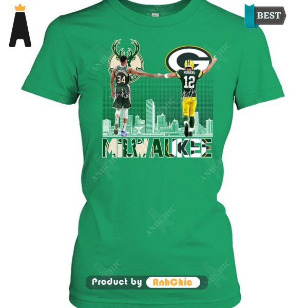 HOT Milwaukee Bucks Vs Green Bay Packers All over Printed T-Shirt