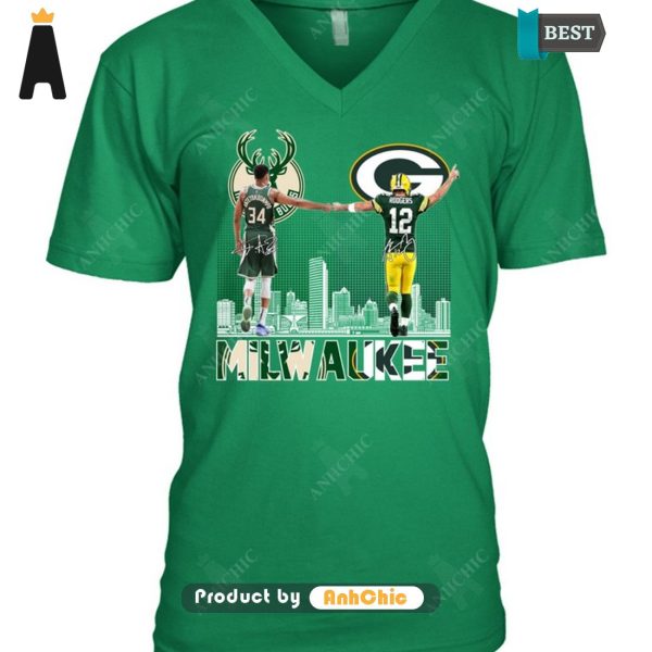 HOT Milwaukee Bucks Vs Green Bay Packers All over Printed T-Shirt