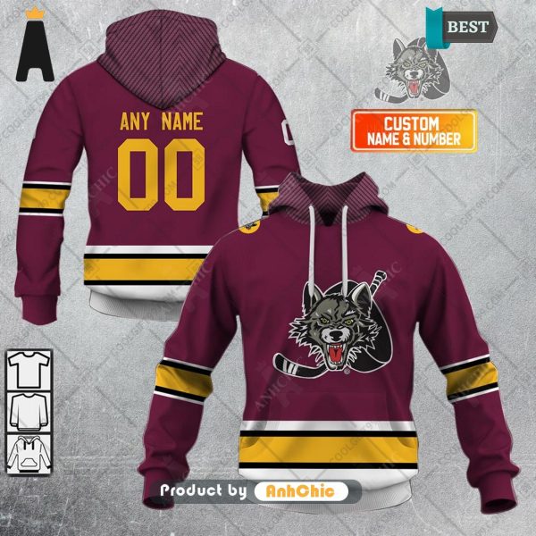 HOT Personalized AHL Chicago Wolves Color jersey Style  Hot Winter 3D Hoodie