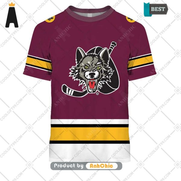 HOT Personalized AHL Chicago Wolves Color jersey Style  Hot Winter 3D Hoodie