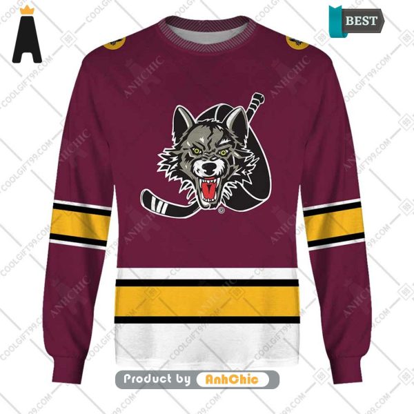 HOT Personalized AHL Chicago Wolves Color jersey Style  Hot Winter 3D Hoodie