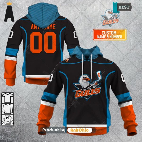 HOT Personalized AHL San Diego Gulls Color jersey Style  Street Style Elegance 3D Hoodie