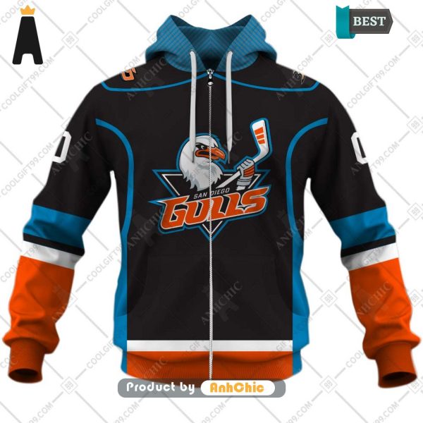 HOT Personalized AHL San Diego Gulls Color jersey Style  Street Style Elegance 3D Hoodie