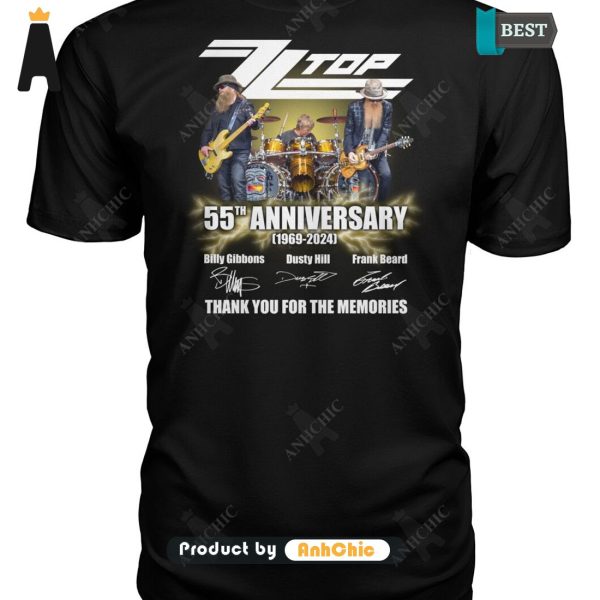 HOT TREND ZZ TOP 55TH ANNIVERSARY 1969-2024 THANK YOU FOR THE MEMORIES Fusion Fashion T-Shirt