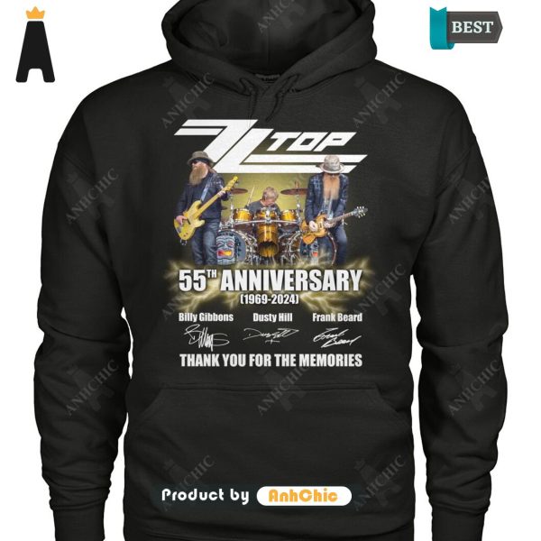 HOT TREND ZZ TOP 55TH ANNIVERSARY 1969-2024 THANK YOU FOR THE MEMORIES Fusion Fashion T-Shirt