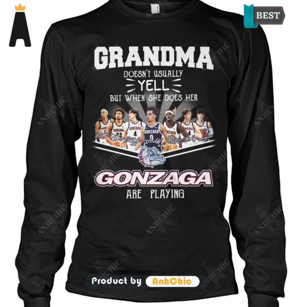 LIMITED Grandma Doesn’t Usually Yell  But When She Does Her GONZAGA Are Playing POD Design T-Shirt