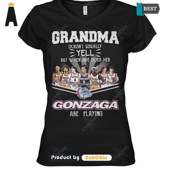 LIMITED Grandma Doesn’t Usually Yell  But When She Does Her GONZAGA Are Playing POD Design T-Shirt