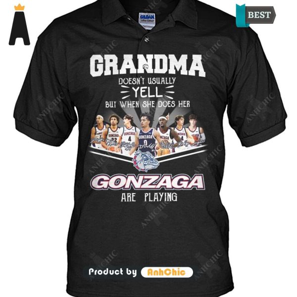 LIMITED Grandma Doesn’t Usually Yell  But When She Does Her GONZAGA Are Playing POD Design T-Shirt