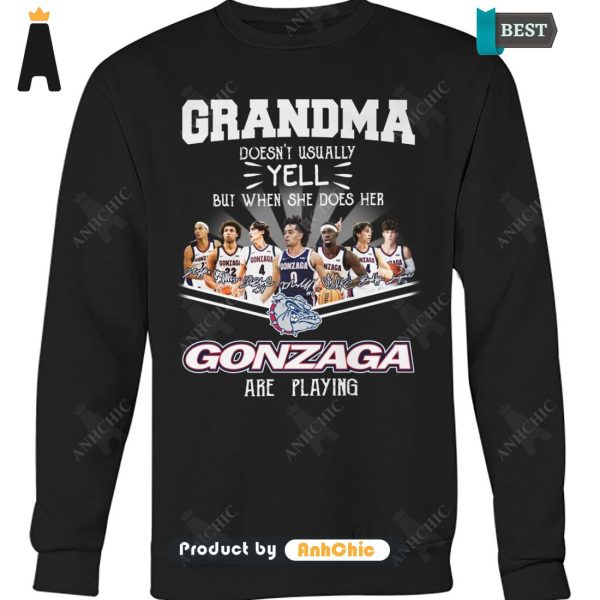 LIMITED Grandma Doesn’t Usually Yell  But When She Does Her GONZAGA Are Playing POD Design T-Shirt