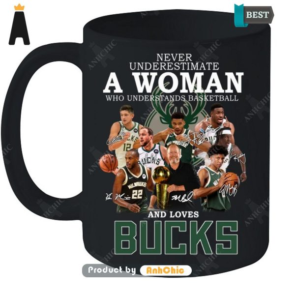 LIMITED Never Underestimate A Woman Who Understands Basketball And Loves Bucks POD Design T-Shirt