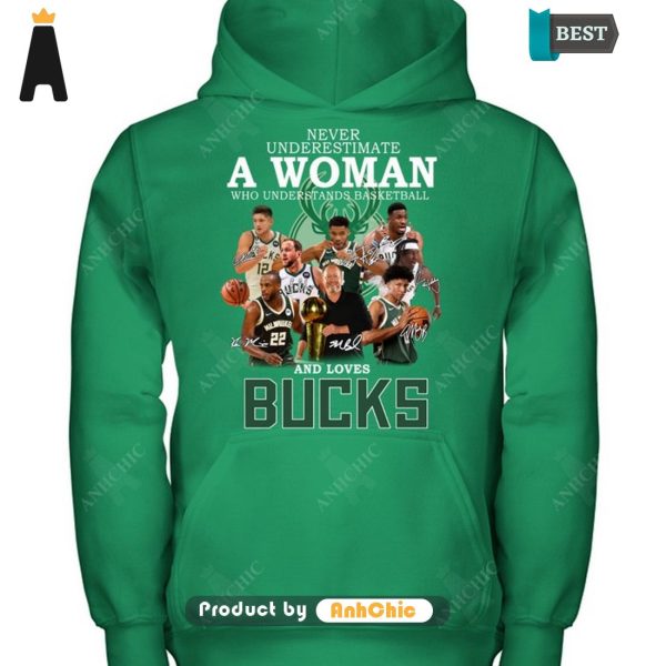 LIMITED Never Underestimate A Woman Who Understands Basketball And Loves Bucks POD Design T-Shirt