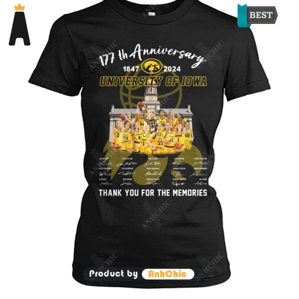 LIMITED University Of IOWA 177th Anniversary 1847-2024 Thank You For The Memories Fusion Fashion T-Shirt