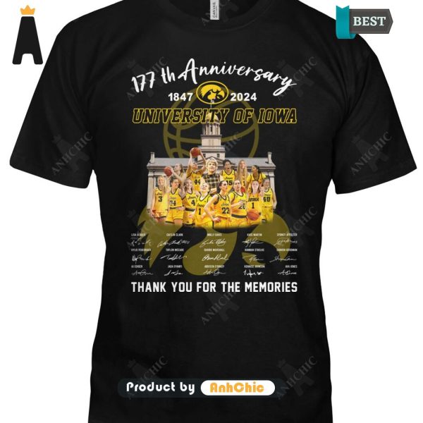 LIMITED University Of IOWA 177th Anniversary 1847-2024 Thank You For The Memories Fusion Fashion T-Shirt