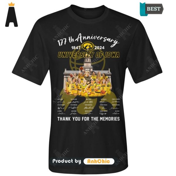 LIMITED University Of IOWA 177th Anniversary 1847-2024 Thank You For The Memories Fusion Fashion T-Shirt