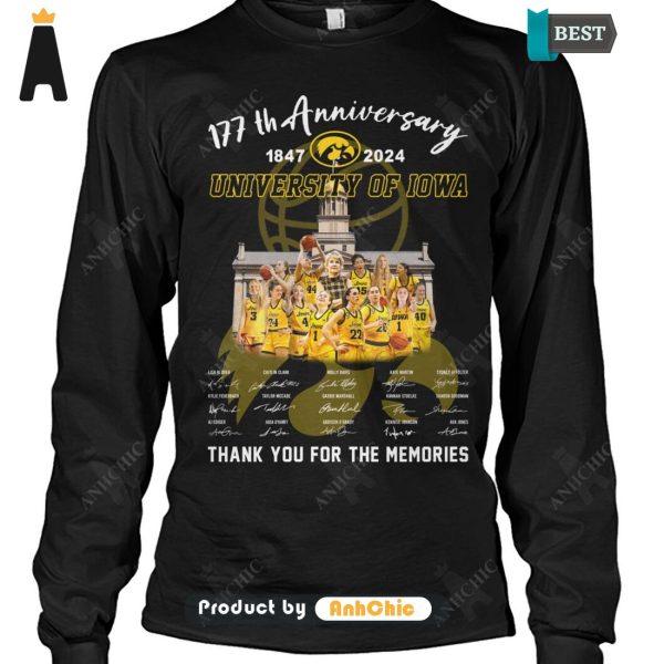 LIMITED University Of IOWA 177th Anniversary 1847-2024 Thank You For The Memories Fusion Fashion T-Shirt