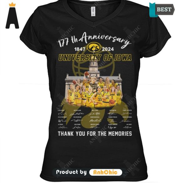 LIMITED University Of IOWA 177th Anniversary 1847-2024 Thank You For The Memories Fusion Fashion T-Shirt