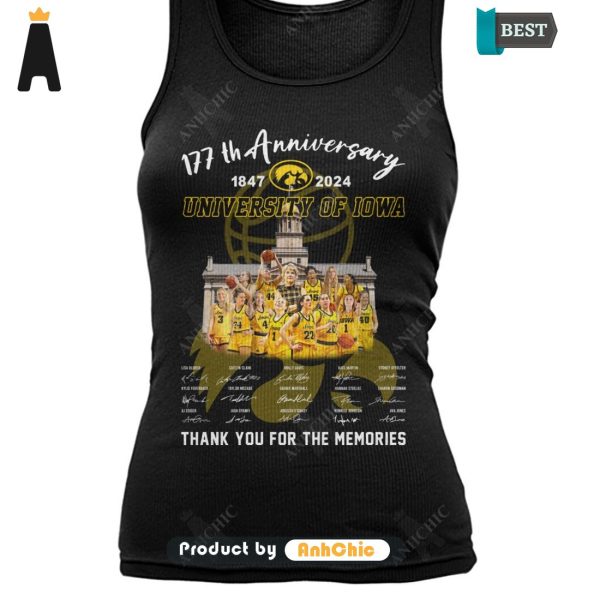 LIMITED University Of IOWA 177th Anniversary 1847-2024 Thank You For The Memories Fusion Fashion T-Shirt