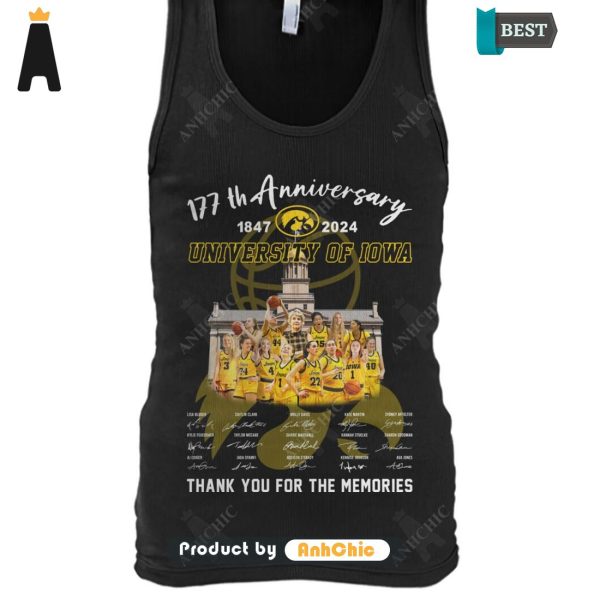 LIMITED University Of IOWA 177th Anniversary 1847-2024 Thank You For The Memories Fusion Fashion T-Shirt