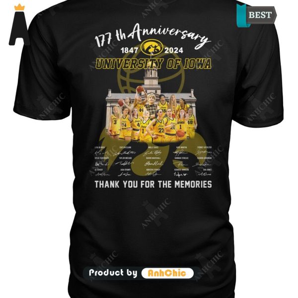 LIMITED University Of IOWA 177th Anniversary 1847-2024 Thank You For The Memories Fusion Fashion T-Shirt